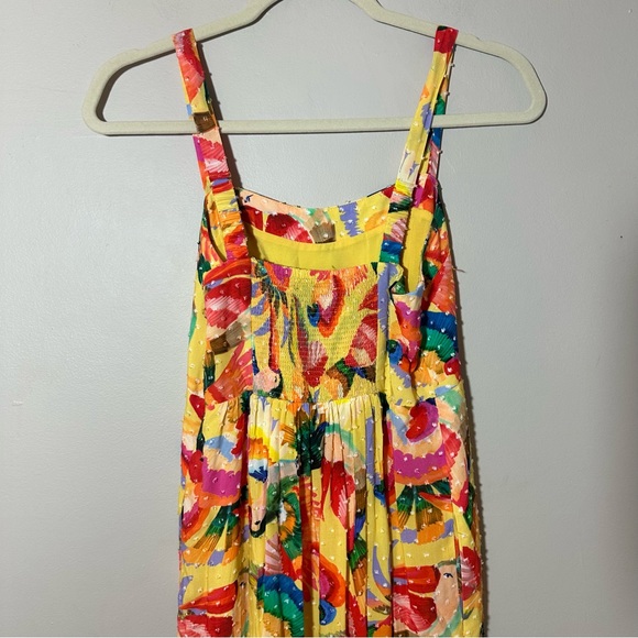Anthropologie Farm Rio Textured Tropical Yellow Maxi Dress Size XS - Picture 11 of 11